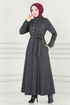 Ceinturée Robe LM 193 Anthracite - Thumbnail