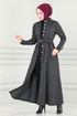 Ceinturée Robe LM 193 Anthracite - Thumbnail