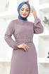 Ceinturée Robe LM 206 Lilas - Thumbnail