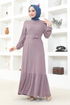 Ceinturée Robe LM 206 Lilas - Thumbnail