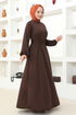 Ceinturée Robe LM 209 Marron - Thumbnail