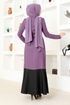 Ceinturée Robe LM2692 Lilas - Thumbnail