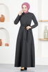 Ceinturée Robe LSM2019 Anthracite - Thumbnail