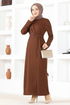 Ceinturée Robe Marron MM2558 - Thumbnail