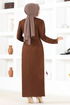 Ceinturée Robe Marron MM2558 - Thumbnail