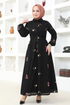 Ceinturée Robe Modèle: FSH18039 Noir - Thumbnail