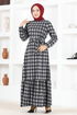 Ceinturée Robe MSL1133 Gris - Thumbnail