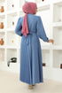 Ceinturée Robe Numéro de modèle: MSL4011 Bleu - Thumbnail