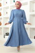 Ceinturée Robe Numéro de modèle: MSL4011 Bleu - Thumbnail