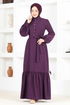 Ceinturée Robe TM2665 Violet - Thumbnail