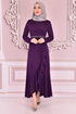 Ceinturée Robe Violet BR5078 - Thumbnail