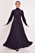 Ceinturée Robe Violet LM2587 - Thumbnail