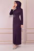 Ceinturée Robe Violet MM2558 - Thumbnail