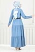 Ceinturée Sensuel Jeans Robe 0332MSS941-L Ouvert Jeans - Thumbnail