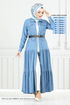 Ceinturée Sensuel Jeans Robe 0332MSS941-L Ouvert Jeans - Thumbnail
