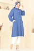 Cep Detaylı Tunik Kap 1250BM387-MS İndigo - Thumbnail