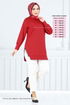 Chain Detailed Tunic 7220AYD969-M Red - Thumbnail