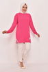 Chain Detailed Tunic Fuchsia NFC4344 - Thumbnail