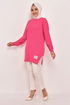 Chain Detailed Tunic Fuchsia NFC4344 - Thumbnail