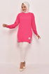 Chain Detailed Tunic Fuchsia NFC4344 - Thumbnail