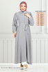Chemise À Collier Robe Ferace 0037BGS895-L Gris - Thumbnail