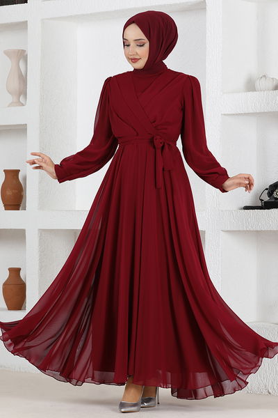 END - Chiffon Abendkleid END5525 Bordeaux