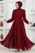 Chiffon Abendkleid END5525 Bordeaux - Thumbnail