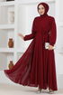 Chiffon Abendkleid END5525 Bordeaux - Thumbnail