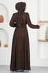 Chiffon Abendkleid END5525 Dunkel Braun - Thumbnail