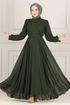 Chiffon Abendkleid END5525 Khaki - Thumbnail