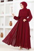 Chiffon Abendkleid END5559 Bordeaux - Thumbnail