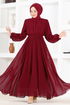 Chiffon Abendkleid END5559 Bordeaux - Thumbnail