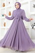 Chiffon Abendkleid END5559 Lila - Thumbnail