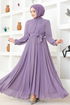 Chiffon Abendkleid END5559 Lila - Thumbnail