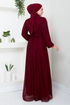 Chiffon Abendkleid LPN6056 Bordeaux - Thumbnail