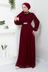 Chiffon Abendkleid LPN6056 Bordeaux - Thumbnail