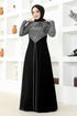 Chiffon Abendkleid MSL52883 Schwarz - Thumbnail