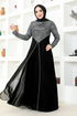 Chiffon Abendkleid MSL52883 Schwarz - Thumbnail