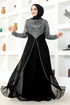 Chiffon Abendkleid MSL52883 Schwarz - Thumbnail