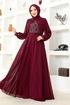 Chiffon Abendkleid MSL52886 Bordeaux - Thumbnail