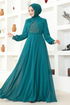 Chiffon Abendkleid MSL52886 Öl - Thumbnail