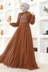 Chiffon Abendkleid MSL52886 Taba - Thumbnail