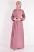 Chiffon Detail Dress Rose Kurusu ASM2448 - Thumbnail