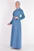 Chiffon Details Abendkleid Blau ASM2448 - Thumbnail