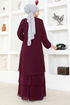 Chiffon Dress ASM2698 Burgundy - Thumbnail