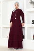 Chiffon Dress ASM2698 Burgundy - Thumbnail