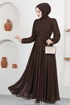 Chiffon Evening dress END5525 Dark Brown - Thumbnail