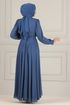 Chiffon Evening dress END5525 Indigo - Thumbnail