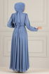 Chiffon Evening dress END5525 Indigo - Thumbnail