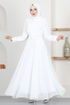 Chiffon Evening dress END5525 White - Thumbnail